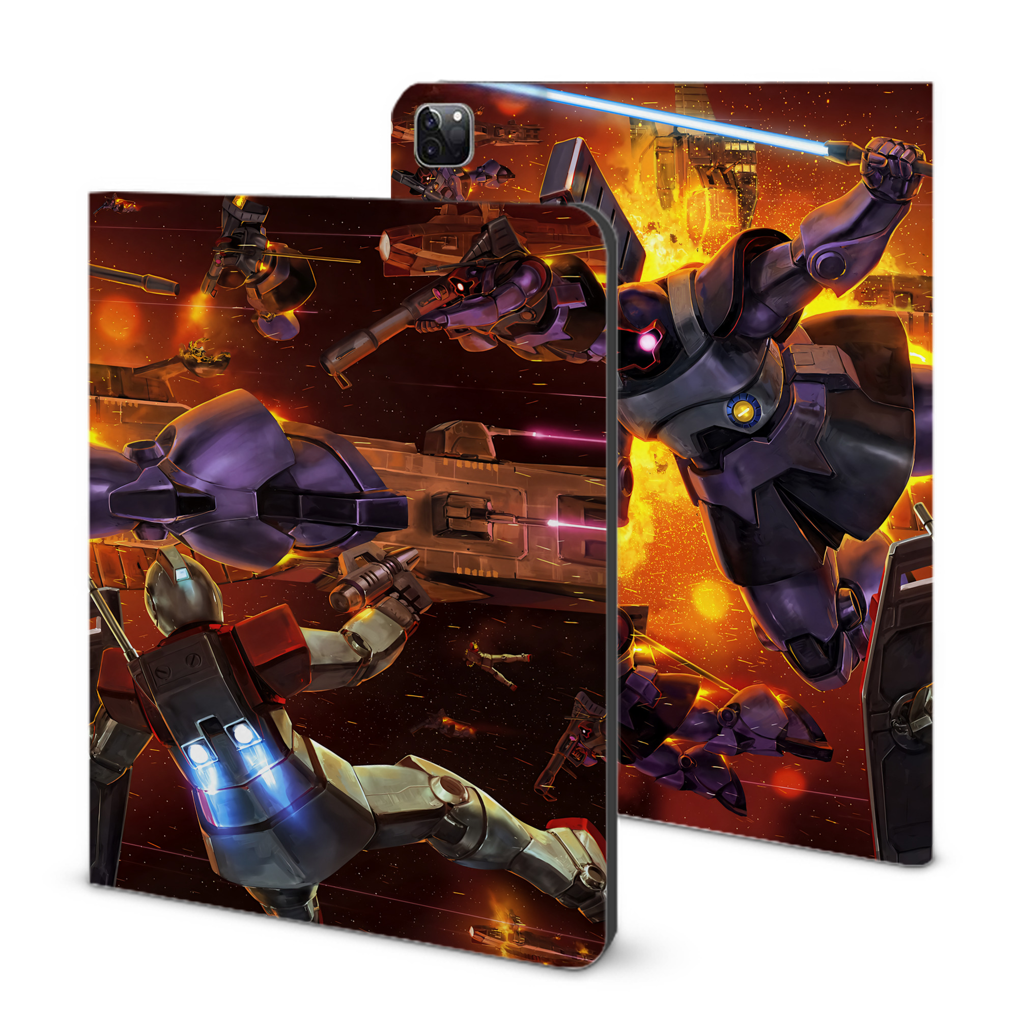 （画像用） 機動戦士ガンダム Mobile Suit Gundam IPad ケース ブック型 PUレザー TPU 耐衝撃 軽量 薄型 ペン収納なし 全面保護 IPad 各モデル対応